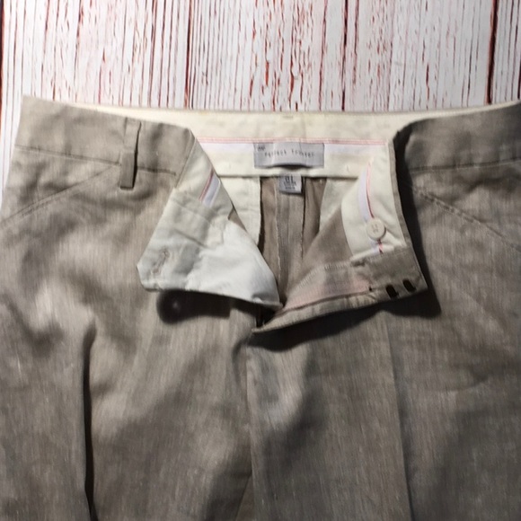 Gap Perfect Trouser Linen Blend Beige Pants Sz 6 Long - Picture 5 of 10